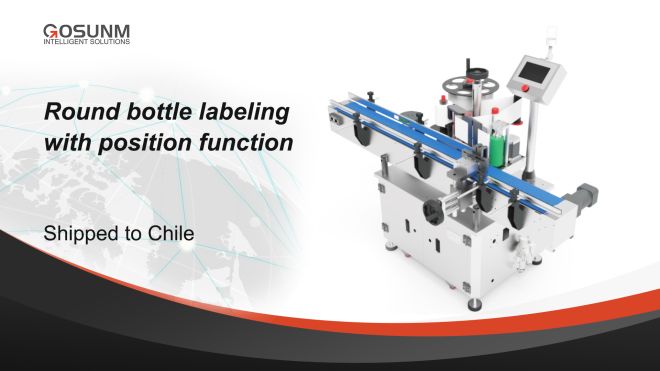 round bottle labeling with position function Shipped to Chile