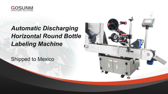Automatic Discharging Horizontal Round Bottle Labeling Machine Shipped to Mexico