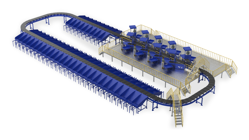 Cross belt sorting machine