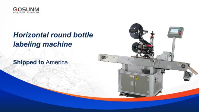 Horizontal Round Bottle Labeling Machine Shipped to US