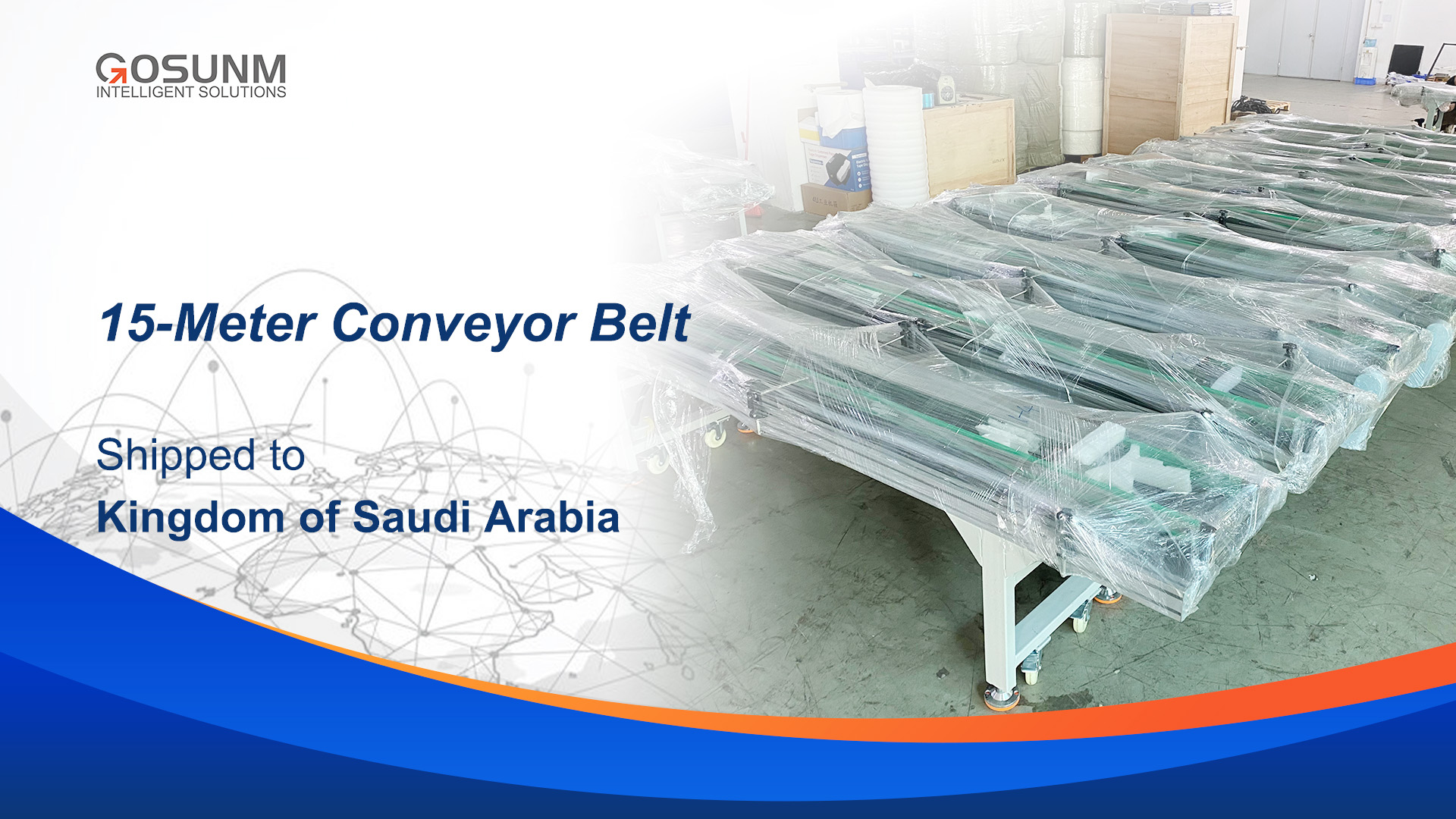 Customized gray belt conveyor line successfully shipped