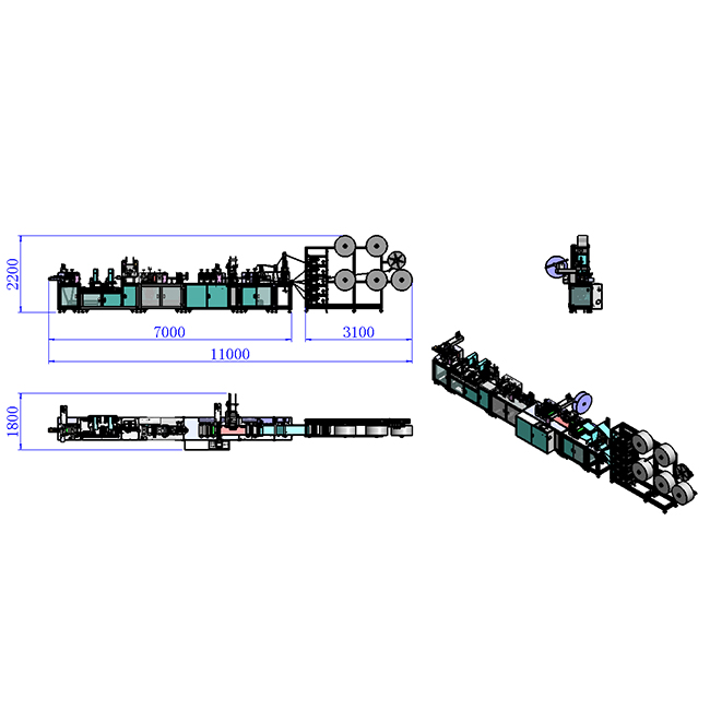 Automatic Broached Head Band KF94 Mask Machine