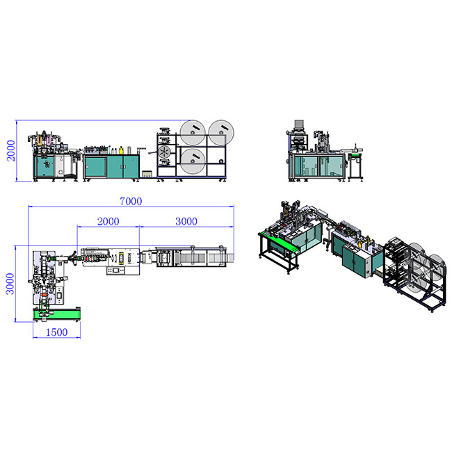 Automatic 1+1 Cross Head Band Mask Machine
