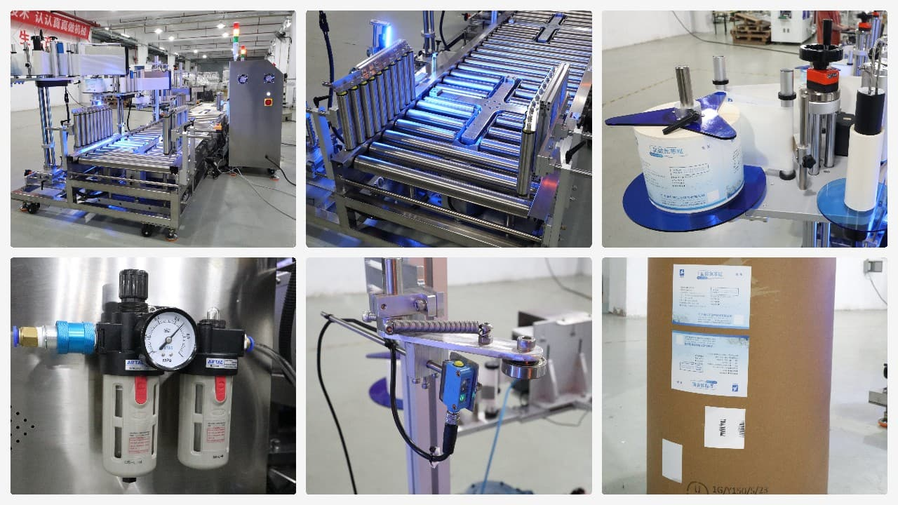 Large Drum Labeler with 4 Label Applicators Large Drum Labeler with 4 Label Applicators